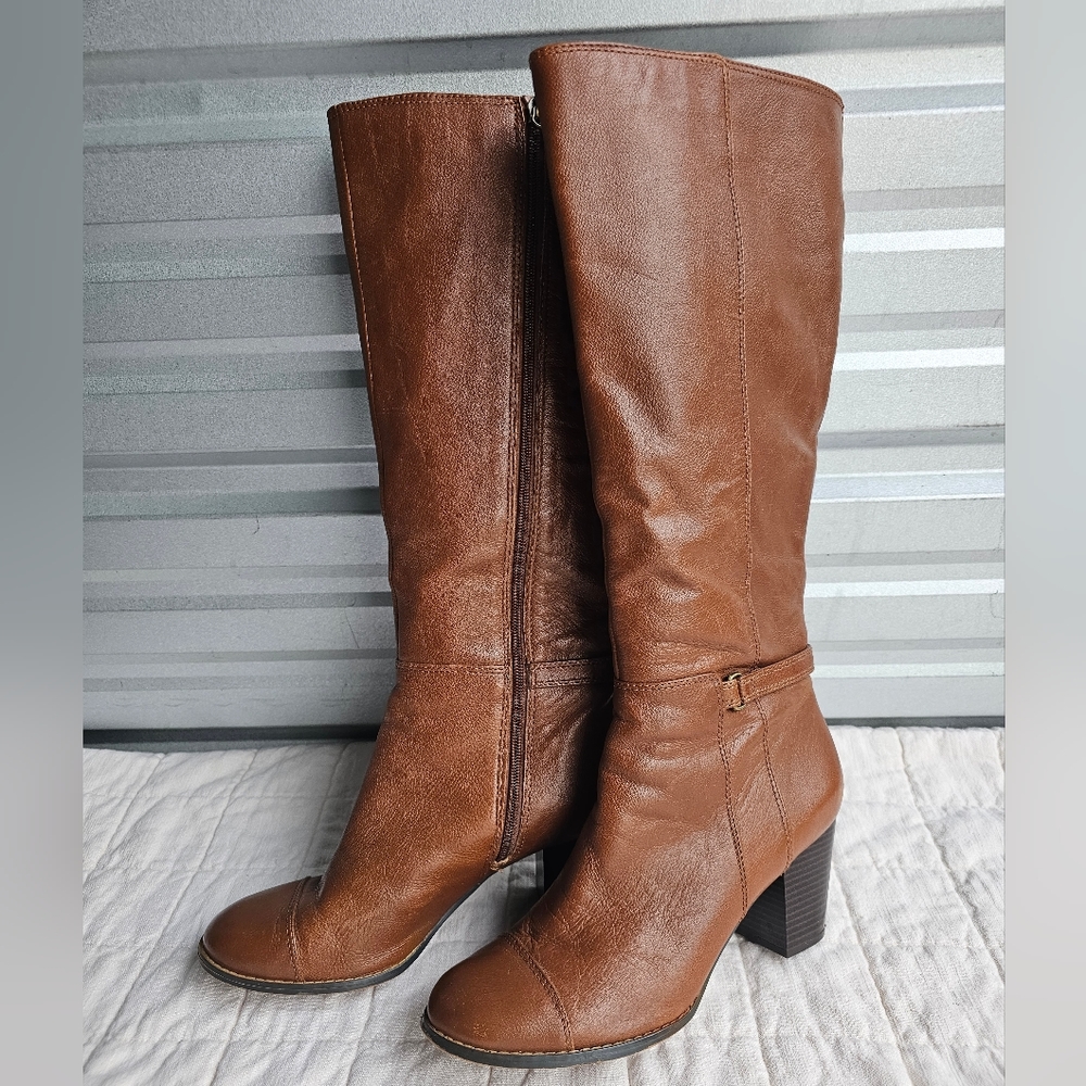 Giani bermini Shoes Womens 11M Heels Knee High Tall Brown Zip - Picture 12 of 12
